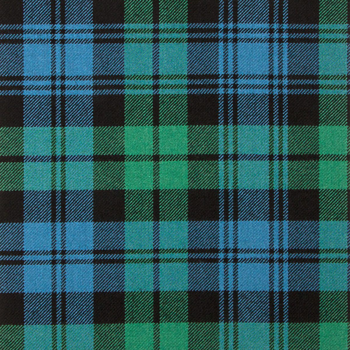Campbell Ancient Tartan Scarf, flat close-up of woven fabric filling the frame