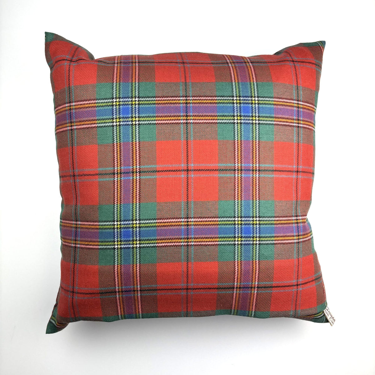 MacLean of Duart Ancient Tartan Cushion, front view on white background