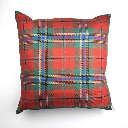 MacLean of Duart Ancient Tartan Cushion, front view on white background