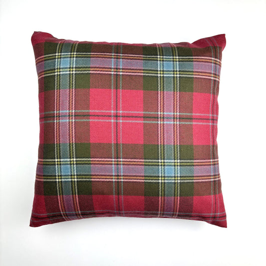 MacLean of Duart Weathered Tartan Cushion, front view on white background